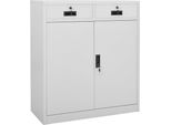 The Living Store Armadio Per Ufficio Grigio Chiaro 90X40X102 Cm In Acciaio