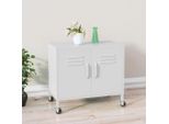 The Living Store Armadio Bianco 60X35X56 Cm In Acciaio