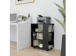 The Living Store Armadio A Rotelle Nero 60X35X75 Cm In Materiale Ligneo