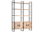 The Living Store Libreria 4 Ripiani 124X30X180 Cm Legno Massiccio Di Mango