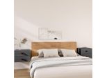 The Living Store Comodini Da Parete 2 Pz. Grigio 50X36X40 Cm