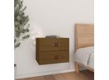 The Living Store Comodino A Parete Marrone Miele 50X36X40 Cm