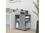The Living Store Armadio A Rotelle Grigio Sonoma 60X53X72 Cm Materiale A Base Di Legno