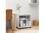 The Living Store Armadio A Rotelle Bianco Lucido 60X45X60 Cm Materiale Legno