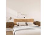 The Living Store Comodini Da Parete 2 Pz. Marrone Miele 50X36X40 Cm