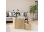 The Living Store Tavolini 3 Pezzi In Legno Rovere Sonoma