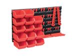 The Living Store Set Di Contenitori Per Minuteria Da 39 Pezzi Con Piastre Da Parete Rosso Nero