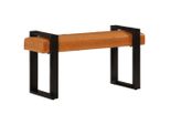 The Living Store Panca Nera E Marrone 110 Cm In Vera Pelle Di Capra