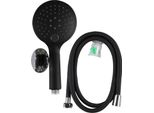 Dochtmann Set Di Soffioni Doccia 3 Ugelli, Supporto A Parete, Tubo Flessibile 150 Cm Nero
