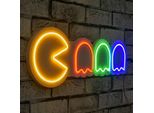 Opviq, Pacman - Multicolore, Strisce Led, Multicolore, Strisce Al Neon Flessibili, 55 X 19 X 2 Cm
