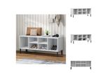Vidaxl Scarpiera Oslo Con Gambe In Metallo Bianco 106X35X45 Cm In Legno Massiccio - Scarpiere E Armadietti