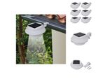 6X Lampada Da Esterno Luce Solare Set Luce Recinzione Luce Grondaia Bianco - Illuminazione Esterna