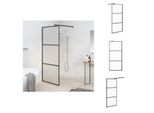 Vidaxl Schermo Doccia Per Cabina Doccia 80X195 Cm Esg Nero Opaco - Schermi Doccia