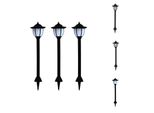Vidaxl Luci Solari Da Esterno 3 Pezzi Led Nero - Illuminazione Esterna
