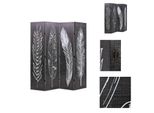 Vidaxl Divisorio Pieghevole 160 X 170 Cm Piume Bianco-Nero - Divisorio Per Ambienti