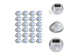 Vidaxl Luci Solari Da Esterno Per Parete Led 24 Pz. Argento Rotondo - Illuminazione Esterna
