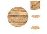 Vidaxl Piano Da Tavolo In Legno Massiccio Di Mango Rotondo 25-27 Mm 80 Cm - Piani Da Tavolo