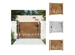 Vidaxl Cancello Da Giardino 105X105 Cm In Acciaio Corten Design Erba - Cancelli Da Giardino
