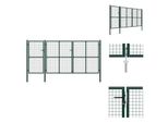 Vidaxl Cancello Da Giardino In Acciaio 400 X 150 Cm Verde - Cancelli Da Giardino