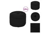 Vidaxl Corda Da Lavoro Nera 14 Mm 100 M Poliestere - Corde