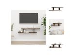 Vidaxl Mensola Da Parete Per Tv In Rovere Fumé 125X18X23 Cm Materiale A Base Di Legno - Mensole Da Parete