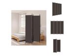 Vidaxl Paravento 4 Pezzi In Tessuto Marrone 200X220 Cm - Divisorio Per Ambienti