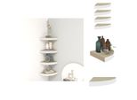 Vidaxl Mensole Galleggianti Ad Angolo 4 Pz. In Mdf Bianco E Rovere 25X25X3,8 Cm - Mensole A Muro