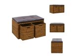 Vidaxl Panca Con 2 Cestini In Seagrass 71×40×42 Cm Brown - Panche Da Sala E Cassapanca