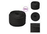 Vidaxl Corda Da Lavoro Nera 12 Mm 50 M In Polipropilene - Corde