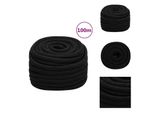 Vidaxl Corda Da Lavoro Nera 20 Mm 100 M Poliestere - Corde