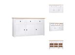 Vidaxl Credenza Bianca 135X40X80 Cm In Legno Di Pino Panama - Credenze