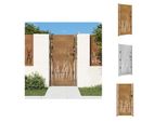 Vidaxl Cancello Da Giardino 105X180 Cm In Acciaio Corten Design Erba - Cancelli Da Giardino