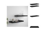 Vidaxl Mensole Galleggianti 2 Pezzi Nero 60X23,5X3,8Cm Mdf - Mensole Da Parete