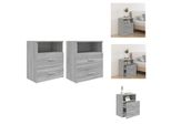 Vidaxl Comodini 2 Pz. Grigio Sonoma 50X32X60 Cm - Comodini