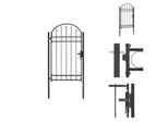 Vidaxl Cancello Di Recinzione Ad Arco In Acciaio 100 X 175 Cm Nero - Cancelli Da Giardino