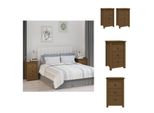 Vidaxl Comodini 2 Pz. Marrone Miele 40X35X61,5 Cm Pino Massiccio - Comodini