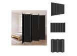 Vidaxl Schermo Pieghevole 6 Pezzi Nero 300X220 Cm Tessuto - Divisorio Per Ambienti