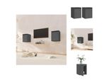 Vidaxl Armadi A Muro 2 Pz. Grigio 30X30X40 Cm In Legno Di Pino Massiccio - Mensole A Muro