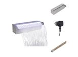 Vidaxl Fontana A Cascata Per Piscina Con Led Rettangolare In Acciaio Inox 30 Cm - Fontane E Cascate