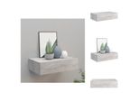 Vidaxl Mensola A Muro Con Cassetto Grigio Cemento 40X23,5X10 Cm Mdf - Mensole A Muro