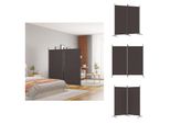 Vidaxl Paravento 2 Pezzi Marrone 175X180 Cm Tessuto - Divisorio Per Ambienti