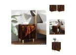 Vidaxl Comodini 2 Pz. Gambe In Legno Massiccio Rovere Fumé 40X30X50 Cm - Comodini
