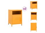 Vidaxl Comodini 2 Pezzi Giallo Senape 35X35X51 Cm Acciaio - Comodini