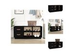 Vidaxl Panca Per Scarpe Nera 100X34X45 Cm In Legno Di Pino Massiccio - Scarpiere E Armadietti