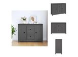 Vidaxl Credenza Grigia 100X35X74 Cm In Legno Di Pino Massiccio - Credenze