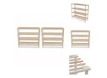 Vidaxl Portascarpe Con 4 Ripiani 2 Pz. Legno Massiccio Di Abete - Portascarpe E Armadietti