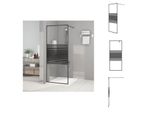 Vidaxl Schermo Doccia Per Cabina Doccia Nero 80X195 Cm Esg Vetro Chiaro - Schermi Doccia