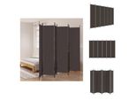 Vidaxl Paravento Pieghevole 6 Pezzi In Tessuto Marrone 300X220 Cm - Divisorio Per Ambienti