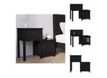 Vidaxl Comodino Nero 79,5X38X65,5 Cm In Legno Di Pino Massiccio - Comodini