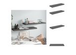 Vidaxl Mensole Galleggianti 2 Pz. Grigio Lucido 80X23,5X3,8 Cm Mdf - Mensole A Muro